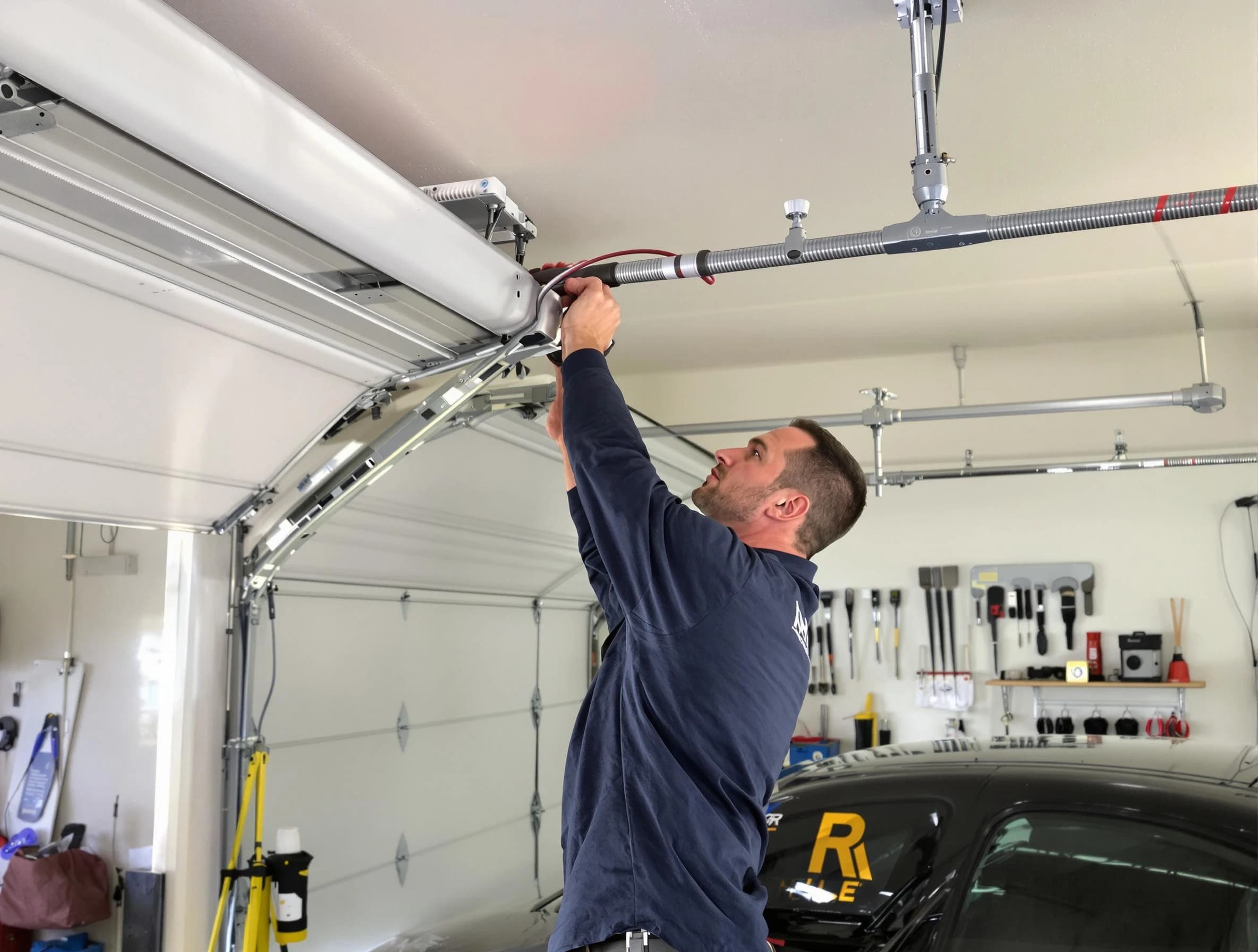 Sheridan Garage Door Repair technician performing garage door cable repair in Sheridan