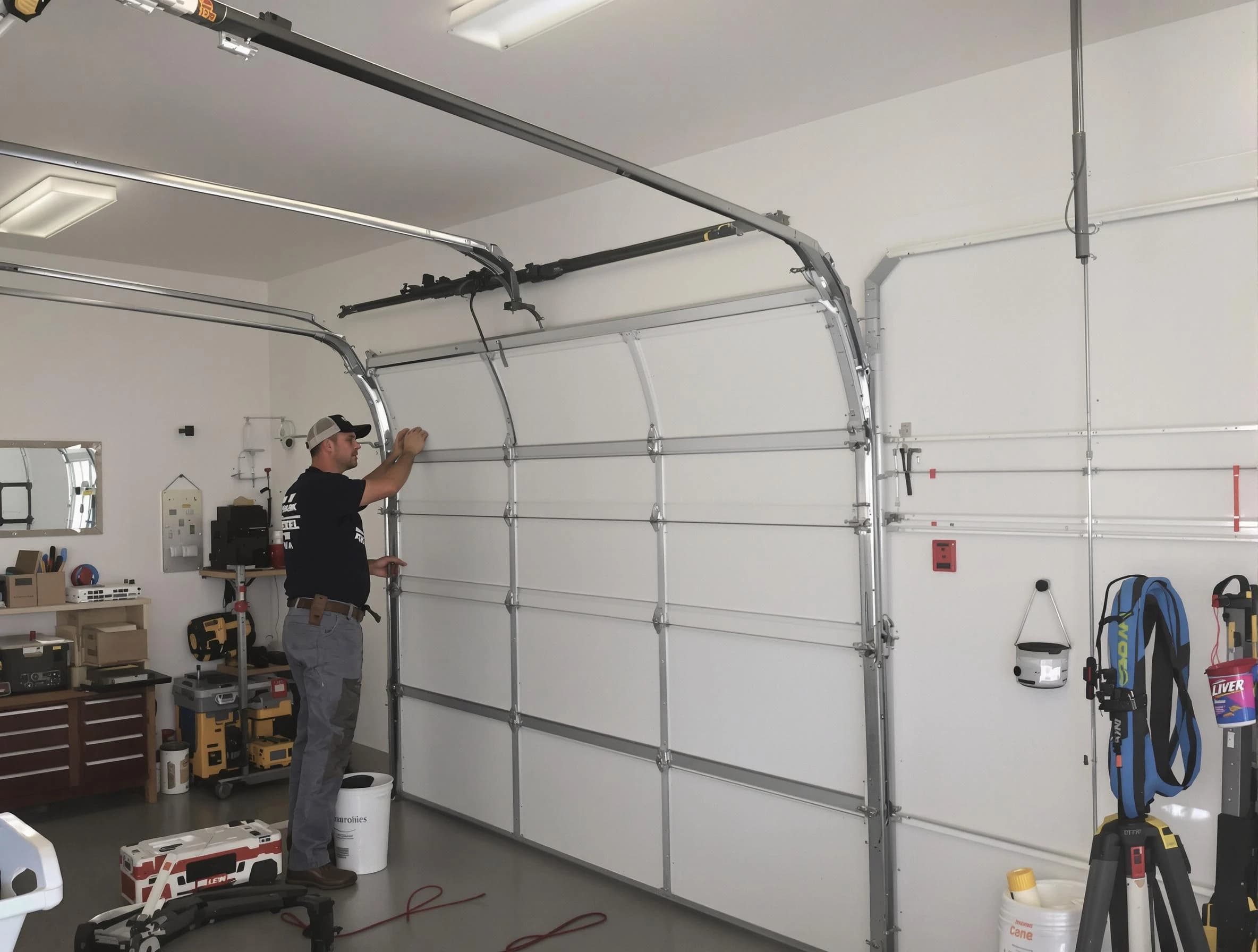 Sheridan Garage Door Repair team installing new garage door in Sheridan