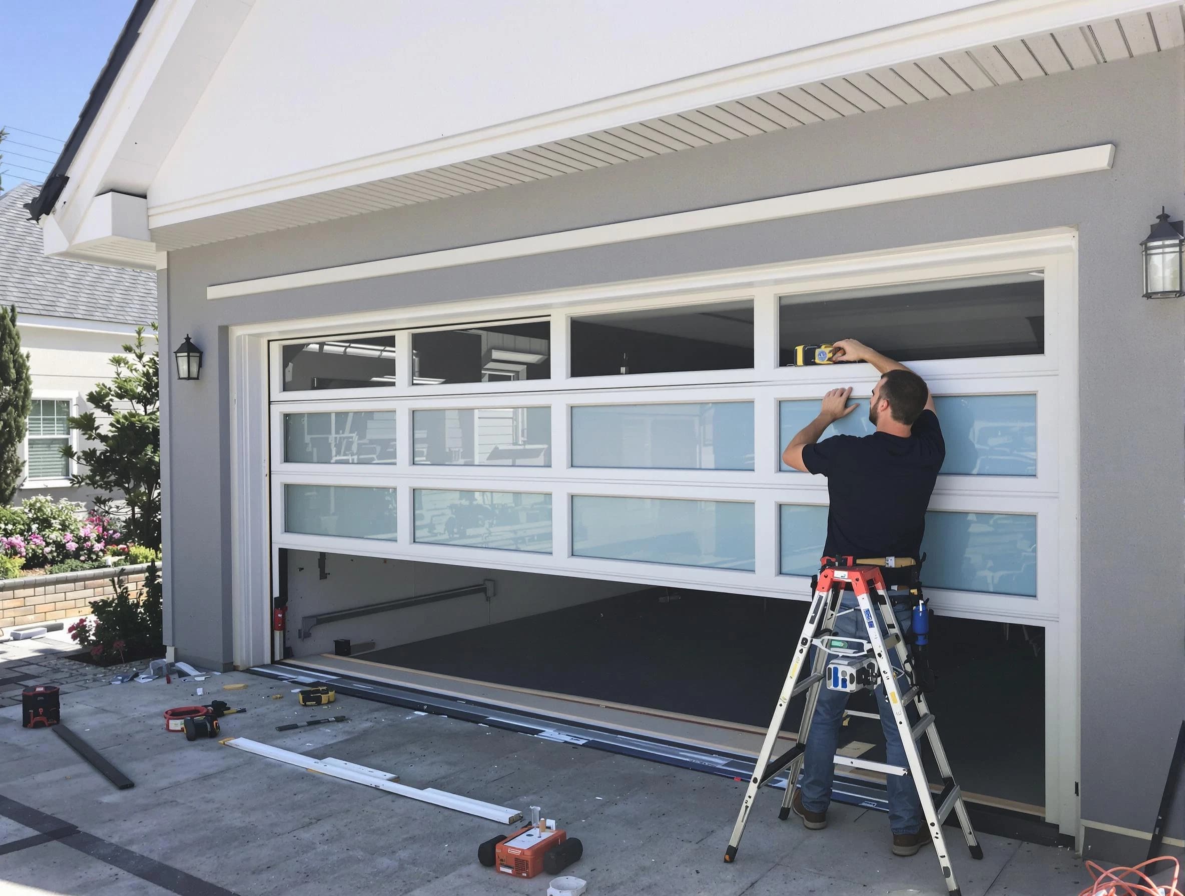 Sheridan Garage Door Repair team performing garage door replacement in Sheridan