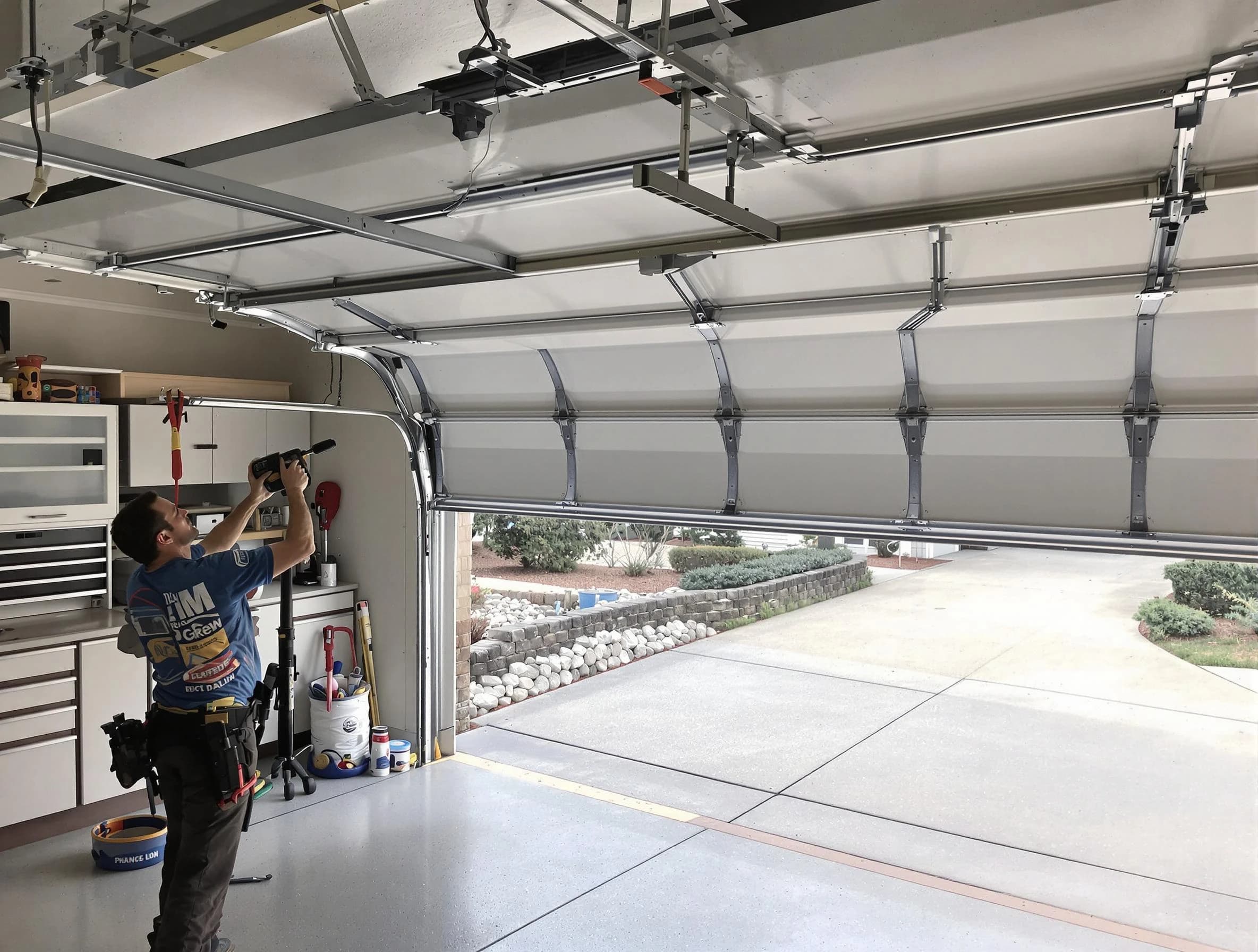 Garage door track repair service by Sheridan Garage Door Repair in Sheridan