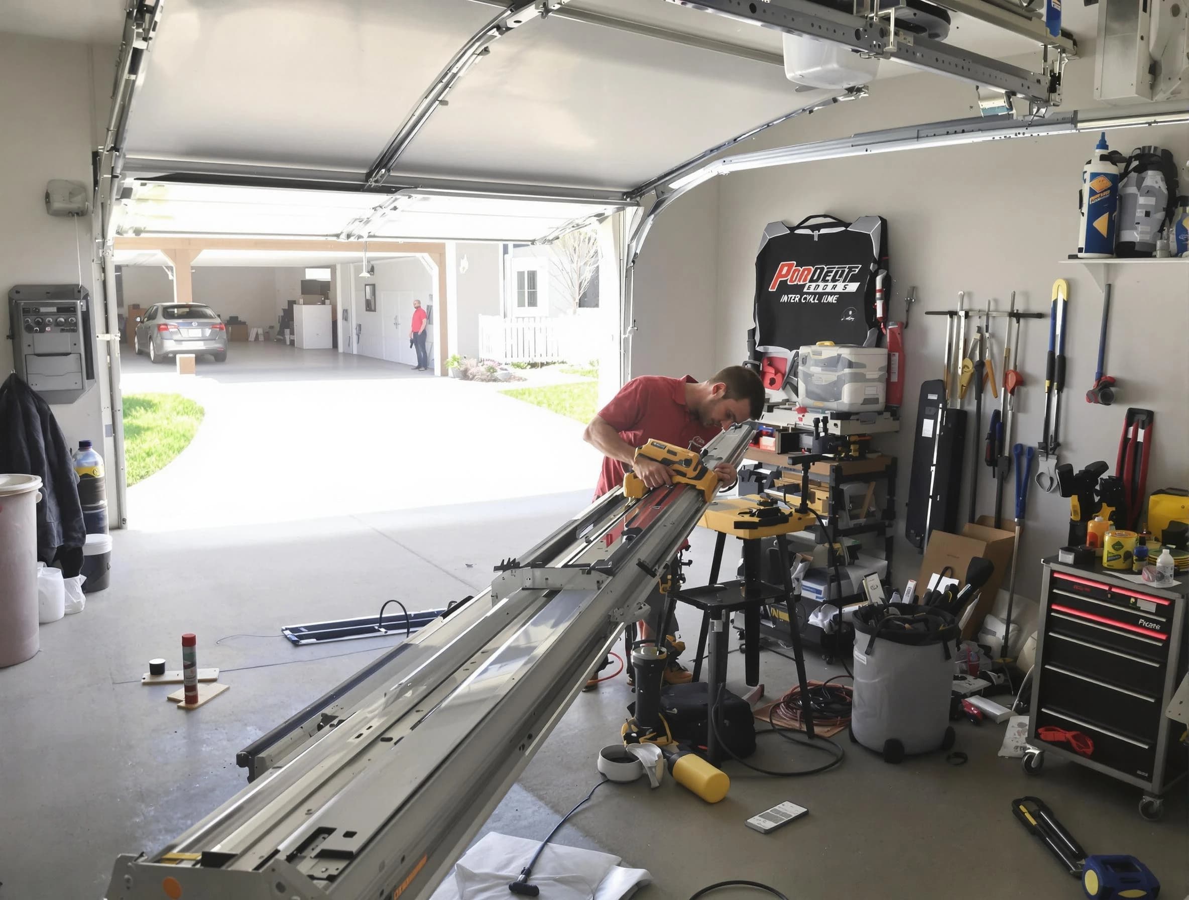 Sheridan Garage Door Repair expert performing track repair in Sheridan