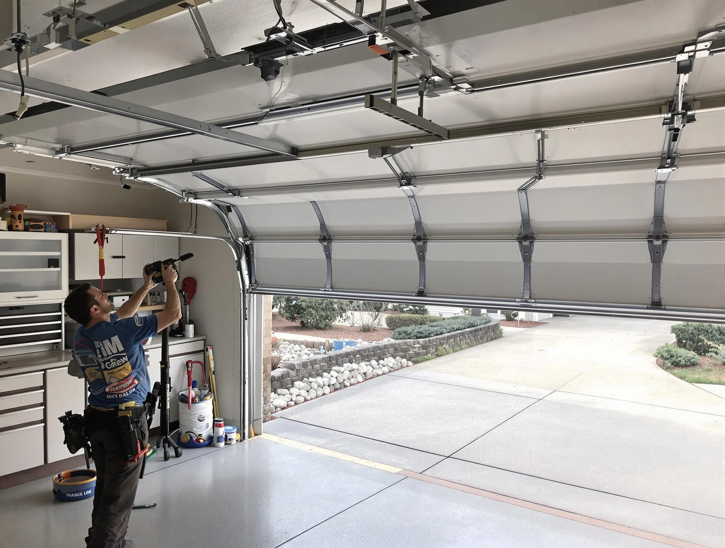 Garage door track repair service by Sheridan Garage Door Repair in Sheridan